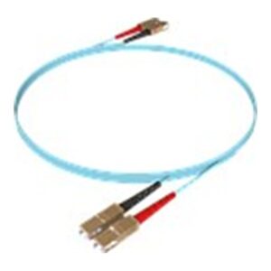 JARRETIERE OPTIQUE OM3 SC VERS SC Duplex 2m BLEU